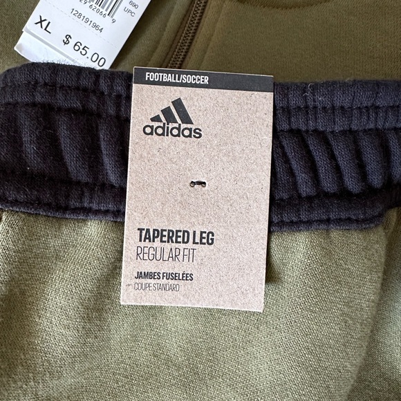 Men’s Adidas Olive Green Tracksuit with Yellow Stripes - Picture 7 of 7